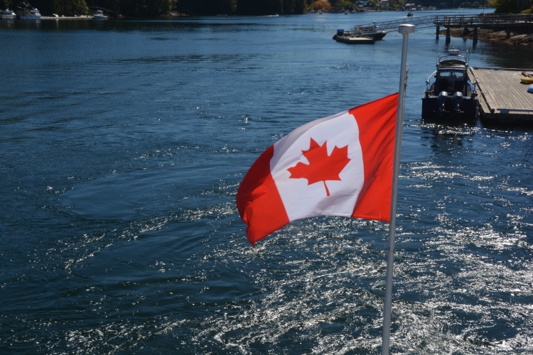 Canadiian flag blowing